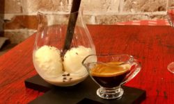 Affogato; Vanilla Ice cream, Espresso and a shot of Baileys and Frangelico $15